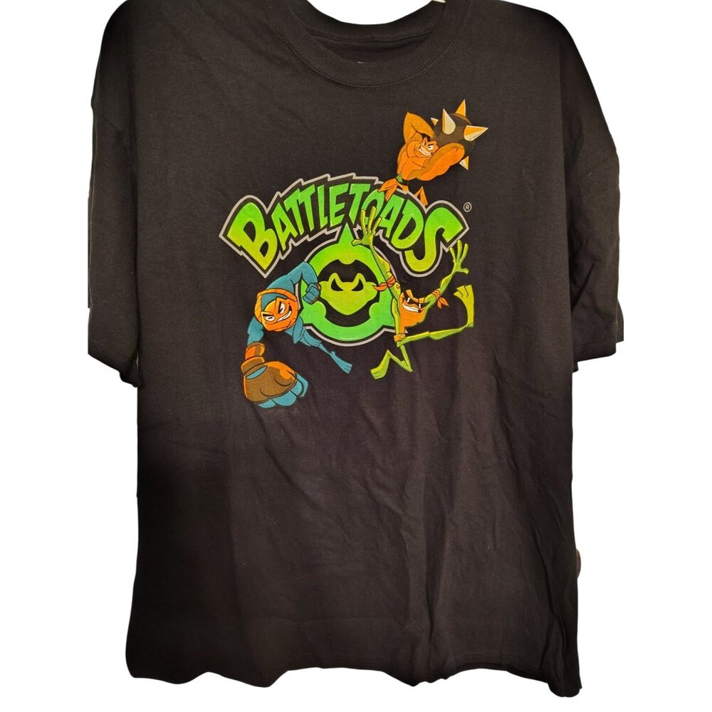 Men's Battletoads 2X Black T-Shirt, Nintendo, Rash, Zitz, Pimple NES, Cotton